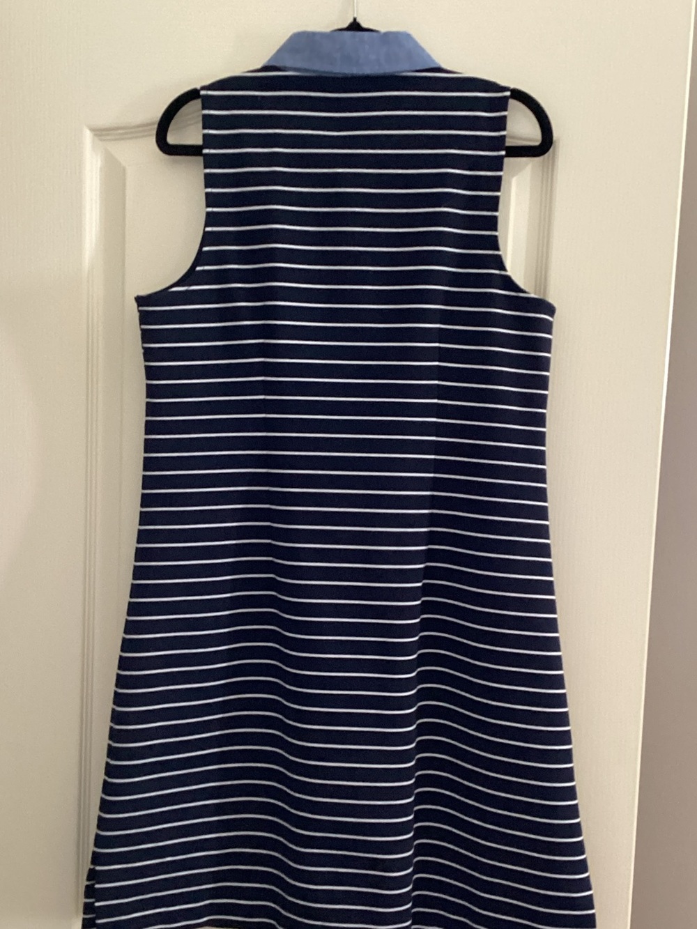 Eliza J Navy Stripe Polo Mini with Light Blue Collar - Picture 6 of 6